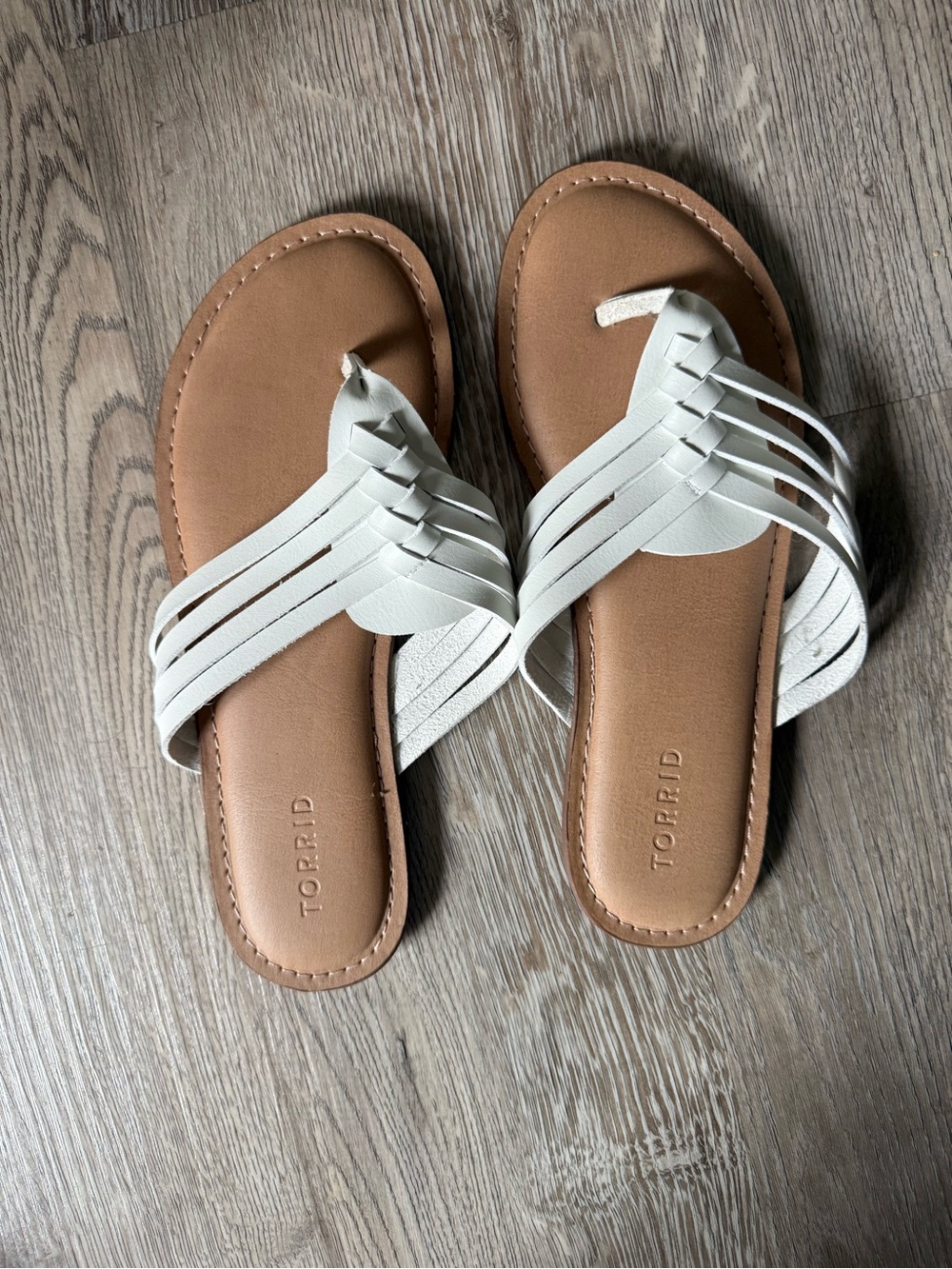 torrid White Braided Multi-Strap Slide Sandals